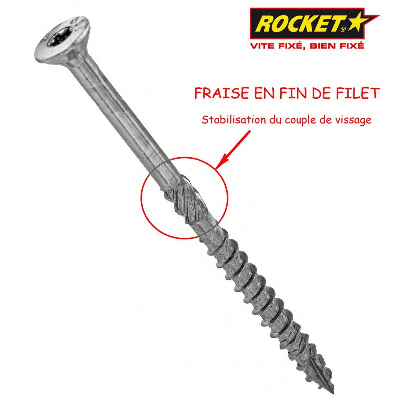 ROCKET EMPREINTE ETOILE Acier Bichro Fil Part 6X120 bte 100