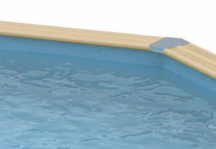Piscine bois Sunwater Ubbink 300x555cm H 140cm liner bleu, semi