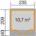 Abri 179 T.1, Ep. 28mm, SU: 4,67 m²,  anthracite