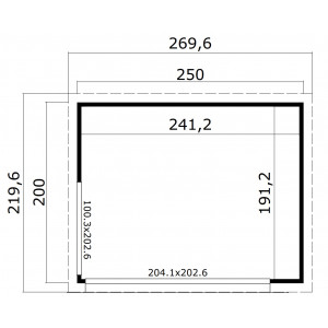 Abri de jardin Domeo Mini+, 44mm, 4,6m²