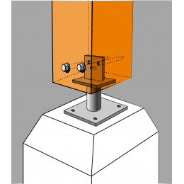 Pieds de poteau fortes charges Hauteur 210mm
