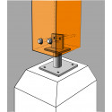 Pieds de poteau fortes charges Hauteur 210mm