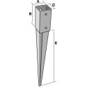 Pieds de poteau carrés à enfoncer