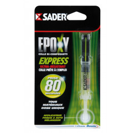 Colle bi-composants epoxy express seringue avec nez mélangeur 3g
