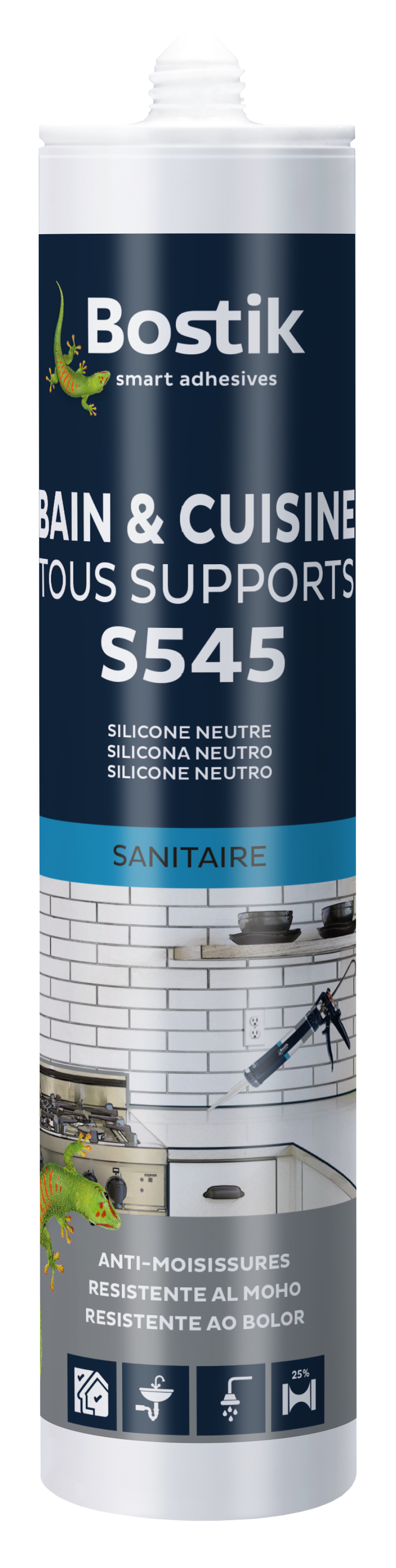 SIKA SIKASEAL® 108 SANITAIRE Mastic silicone anti-moisissure spécial salle  de bain - 300ml - transparent