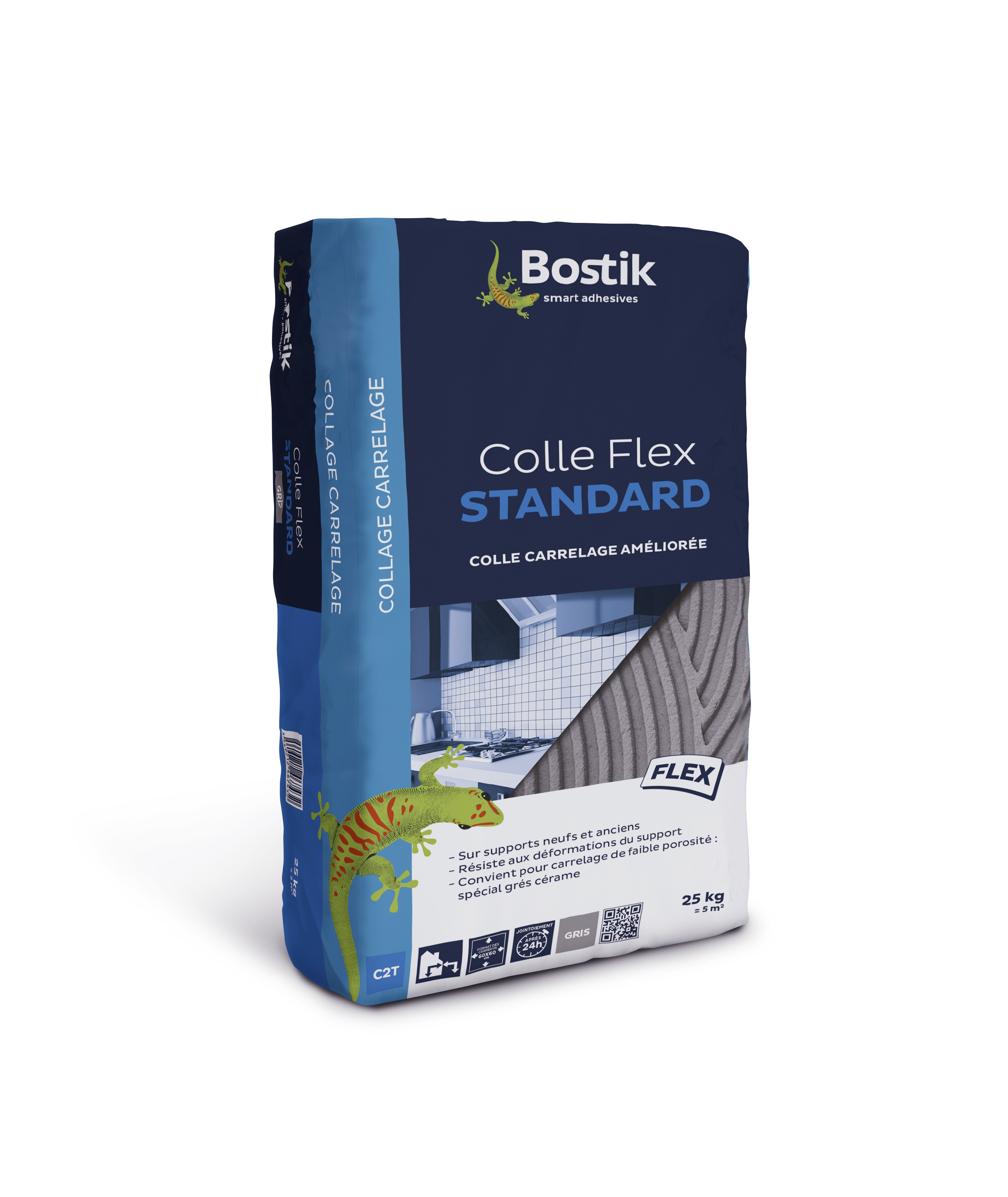 Colle flex pour carrelage gris 25kg - Coeck