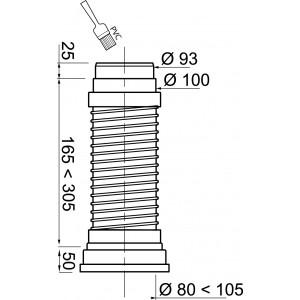 Pipe Soupless D93/100 Courte 240-380Mm