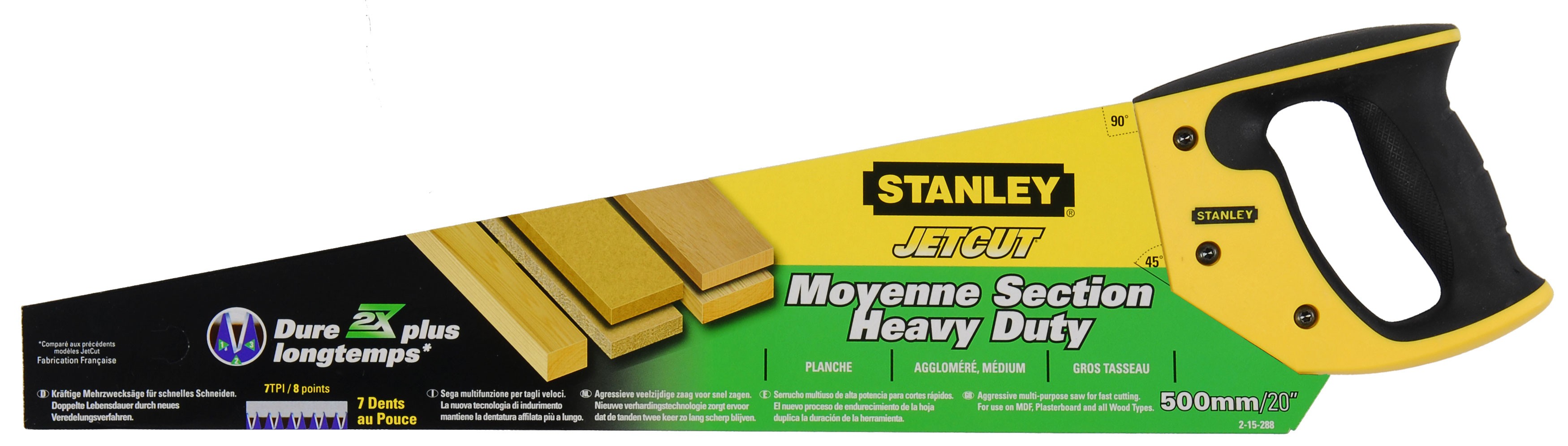 Scie égoïne Stanley jetcut speciale placo panneaux de plâtre 550mm -  longueur 550 mm | 2-20-037
