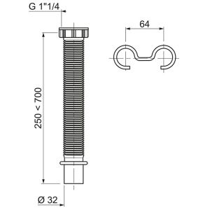 Raccord extensible 1"1/4- Ø32 mm rediri final