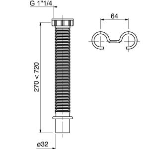 Raccord extensible 1"1/2- Ø40 mm rediri final