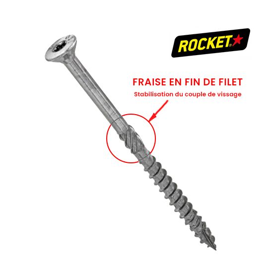 Rocket Charpente TP Acier Zingué 8x120 tx40 - bte de 100