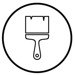 Pinceau (brosse) à réchampir bi-matière 'spécial acrylique' Ø 15mm