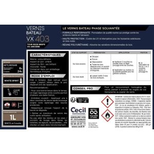 Vernis extérieur VX403 Incolore brillant