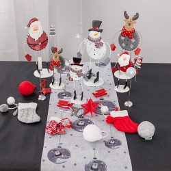 Grand Père Noël en métal rigolo 28 cm