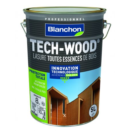 Lasure Tech-Wood Brun Acajou - 5L - BLANCHON